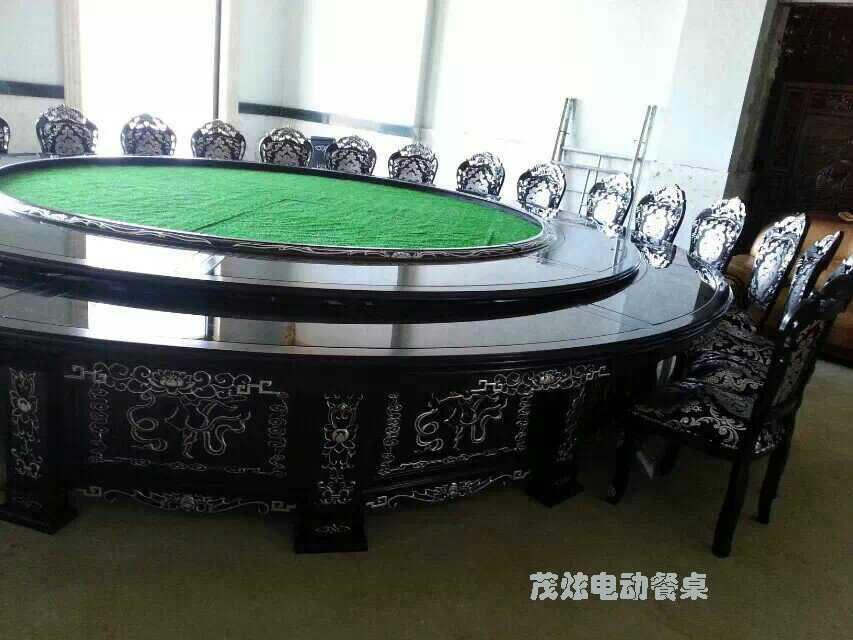 豪华高档酒店实木电动餐桌图片