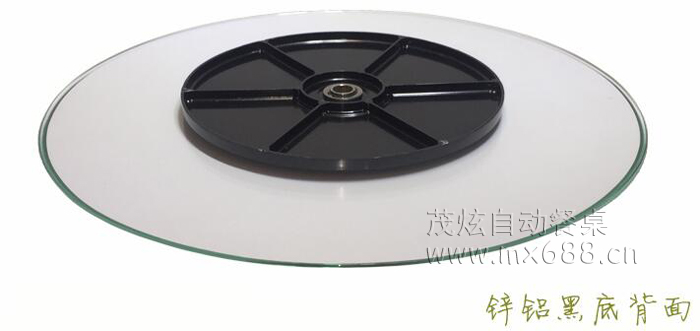 圆餐桌金色底座透明玻璃转盘